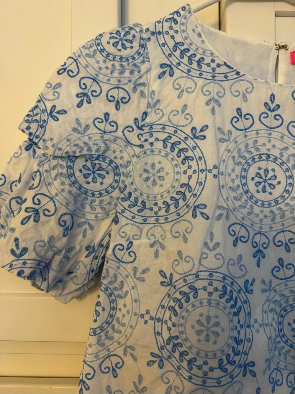 Lilly Pulitzer Embroidered Puff Sleeve Blouse
